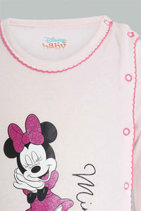 Redtag-Pink-Minnie-Mouse-2-Piece-Pack-Sleep-Suit-Sleepsuits-Baby-0 to 12 Months