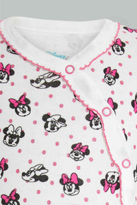 Redtag-Pink-Minnie-Mouse-2-Piece-Pack-Sleep-Suit-Sleepsuits-Baby-0 to 12 Months