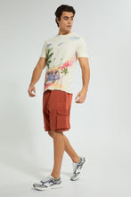 تنزيل الصورة على معرض الصور، Redtag-Orange-Cargo-Pocket-Shorts-Active-Shorts-Men&#39;s-
