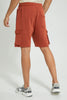 Redtag-Orange-Cargo-Pocket-Shorts-Active-Shorts-Men's-