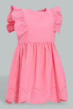 Load image into Gallery viewer, Redtag-Pink-Schiffli-Tank-Straps-With-Ruffle-Sleeve-And-Scallop-Hem-Colour:Pink,-Filter:Infant-Girls-(3-to-24-Mths),-Infant-Girls-Dresses,-New-In,-New-In-ING,-Non-Sale,-S22B,-Section:Kidswear-Infant-Girls-3 to 24 Months
