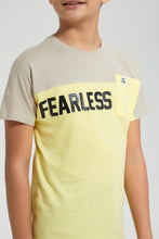 Load image into Gallery viewer, Redtag-Yellow-Fearless-T-Shirt-All-Over-Prints-Senior-Boys-9 to 14 Years

