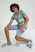 Load image into Gallery viewer, Redtag-Grey-Extra-Fun-T-Shirt-All-Over-Prints-Senior-Boys-9 to 14 Years
