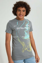 Load image into Gallery viewer, Redtag-Grey-Extra-Fun-T-Shirt-All-Over-Prints-Senior-Boys-9 to 14 Years
