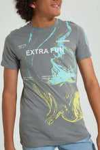 Load image into Gallery viewer, Redtag-Grey-Extra-Fun-T-Shirt-All-Over-Prints-Senior-Boys-9 to 14 Years
