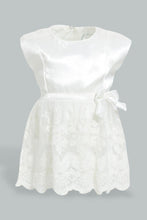 Load image into Gallery viewer, Redtag-White-Lilac-Frill-Dress-Colour:White,-Filter:Baby-(0-to-12-Mths),-NBF-Dresses,-New-In,-New-In-NBF,-Non-Sale,-S22B,-Section:Kidswear-Baby-0 to 12 Months
