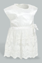 Load image into Gallery viewer, Redtag-White-Lilac-Frill-Dress-Colour:White,-Filter:Baby-(0-to-12-Mths),-NBF-Dresses,-New-In,-New-In-NBF,-Non-Sale,-S22B,-Section:Kidswear-Baby-0 to 12 Months
