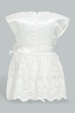 Load image into Gallery viewer, Redtag-White-Lilac-Frill-Dress-Colour:White,-Filter:Baby-(0-to-12-Mths),-NBF-Dresses,-New-In,-New-In-NBF,-Non-Sale,-S22B,-Section:Kidswear-Baby-0 to 12 Months
