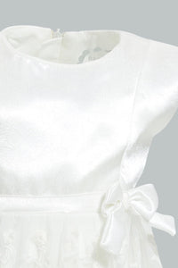 Redtag-White-Lilac-Frill-Dress-Colour:White,-Filter:Baby-(0-to-12-Mths),-NBF-Dresses,-New-In,-New-In-NBF,-Non-Sale,-S22B,-Section:Kidswear-Baby-0 to 12 Months