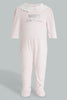 Redtag-Pink-Peterpan-Collar-Sleepsuit-Sleepsuits-Baby-0 to 12 Months