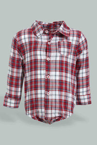 Redtag-Navy-Check-Shirt-&-Trouser-Set-Colour:Navy,-Filter:Baby-(0-to-12-Mths),-NBF-Gift-Sets,-New-In,-New-In-NBF,-Non-Sale,-S22B,-Section:Kidswear-Baby-0 to 12 Months
