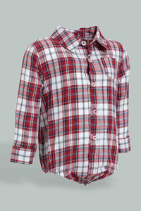 Redtag-Navy-Check-Shirt-&-Trouser-Set-Colour:Navy,-Filter:Baby-(0-to-12-Mths),-NBF-Gift-Sets,-New-In,-New-In-NBF,-Non-Sale,-S22B,-Section:Kidswear-Baby-0 to 12 Months