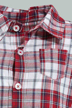 تنزيل الصورة على معرض الصور، Redtag-Navy-Check-Shirt-&amp;-Trouser-Set-Colour:Navy,-Filter:Baby-(0-to-12-Mths),-NBF-Gift-Sets,-New-In,-New-In-NBF,-Non-Sale,-S22B,-Section:Kidswear-Baby-0 to 12 Months
