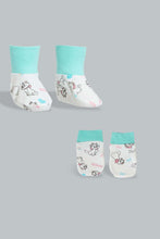 Load image into Gallery viewer, Redtag-Mint-Marie-Mittiens-&amp;-Booties-Set-Gift-Sets-Baby-0 to 12 Months
