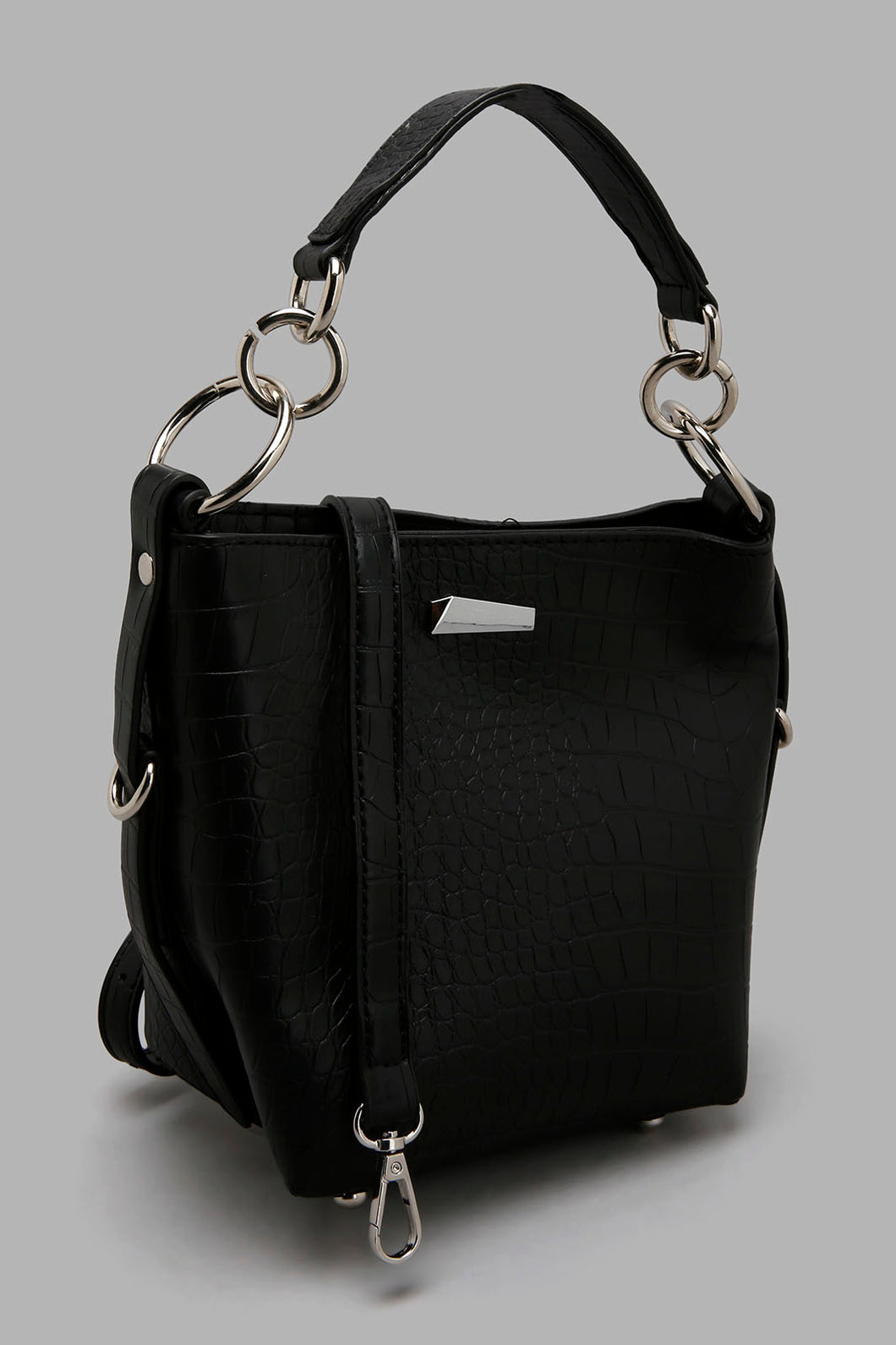 Redtag-Black-Croc-Textured-Bucket-Bag-Cross-Body-Bags-Women-