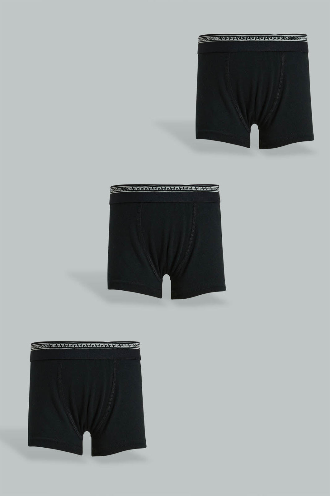 Black Boxer Short For Boys (Pack of 3)