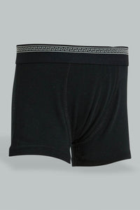 Black Boxer Short For Boys (Pack of 3)