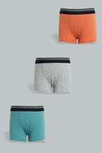 Load image into Gallery viewer, Redtag-Grey-Marl-/Orange-/Mint-3-Pack-Boxers-Boxers-Boys-2 to 8 Years
