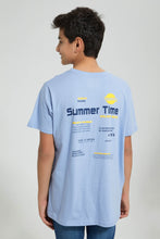 Load image into Gallery viewer, Redtag-Blue-Front-&amp;-Back-Print-T-Shirt-All-Over-Prints-Senior-Boys-9 to 14 Years
