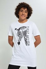 Load image into Gallery viewer, Redtag-White-Zebra-Print-T-Shirt-All-Over-Prints-Senior-Boys-9 to 14 Years
