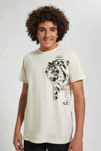 Load image into Gallery viewer, Redtag-Beige-Cheetah-Print-T-Shirt-All-Over-Prints-Senior-Boys-9 to 14 Years
