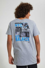 Load image into Gallery viewer, Redtag-Grey-Mel-Front-&amp;-Back-Print-T-Shirt-All-Over-Prints-Senior-Boys-9 to 14 Years
