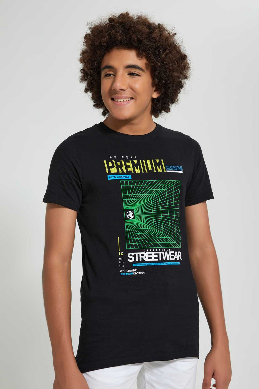 Redtag-Endless-Potential-Hd-Print-T-Shirt-All-Over-Prints-Senior-Boys-9 to 14 Years