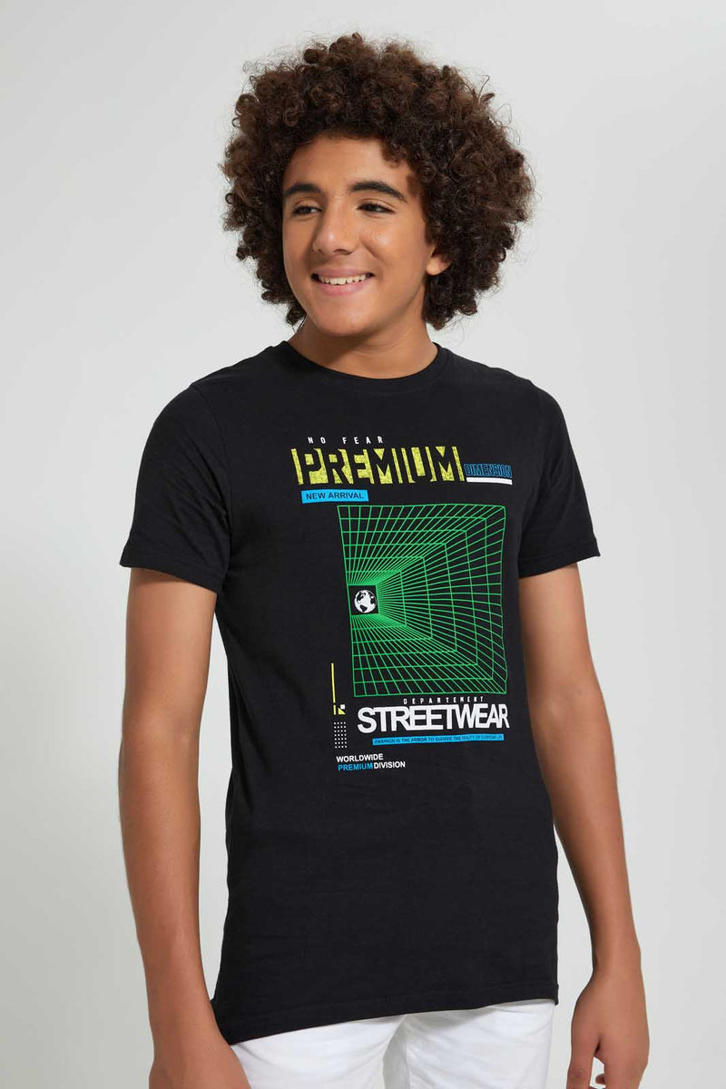 Redtag-Endless-Potential-Hd-Print-T-Shirt-All-Over-Prints-Senior-Boys-9 to 14 Years