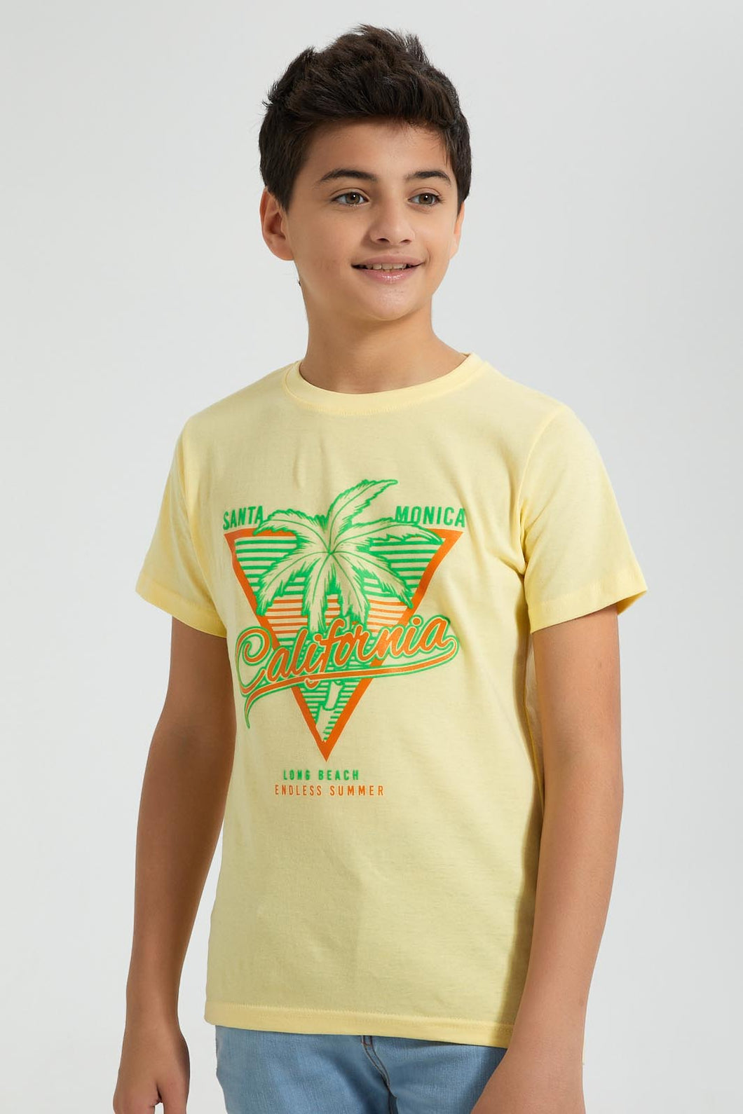 Redtag-California-Hd-Print-T-Shirt-All-Over-Prints-Senior-Boys-9 to 14 Years