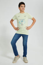Load image into Gallery viewer, Redtag-Lion-Face-Foil-Print-T-Shirt-All-Over-Prints-Senior-Boys-9 to 14 Years
