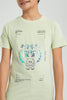 Redtag-Lion-Face-Foil-Print-T-Shirt-All-Over-Prints-Senior-Boys-9 to 14 Years