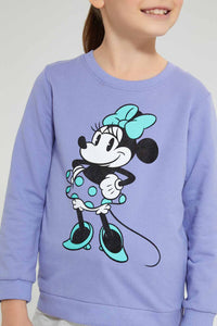Redtag-Purple-Minnie-Print-SweaT-Shirt-Sweatshirts-Girls-2 to 8 Years