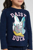 Navy Daisy Duck Long Sleeve T-Shirt