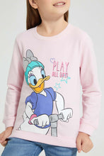 تنزيل الصورة على معرض الصور، Redtag-Pink-Donald-Duck-Print-SweaT-Shirt-Sweatshirts-Girls-2 to 8 Years
