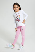 Load image into Gallery viewer, Redtag-Pink-Na-Na-Doll-Print-Legging-Leggings-Girls-2 to 8 Years
