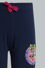 Load image into Gallery viewer, Redtag-Navy-Lol-Dolls-Print-Legging-Leggings-Girls-2 to 8 Years
