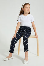 تنزيل الصورة على معرض الصور، Redtag-Navy-Printed-Spots-Trouser-Colour:Navy,-Filter:Girls-(2-to-8-Yrs),-Girls-Trousers,-New-In,-New-In-GIR,-Non-Sale,-S22B,-Section:Kidswear,-TBL-Girls-2 to 8 Years
