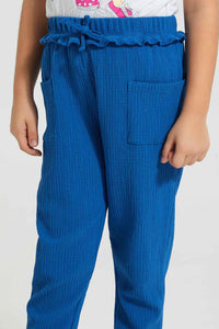 Redtag-Blue-Plain-Trouser-Colour:Blue,-Filter:Girls-(2-to-8-Yrs),-Girls-Trousers,-New-In,-New-In-GIR,-Non-Sale,-S22B,-Section:Kidswear,-TBL-Girls-2 to 8 Years