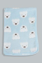 Load image into Gallery viewer, Redtag-Blue-Elephant-Jacquard-Blanket-Baby-Blankets-Baby-0 to 12 Months
