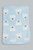 Redtag-Blue-Elephant-Jacquard-Blanket-Baby-Blankets-Baby-0 to 12 Months