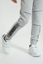 Load image into Gallery viewer, Redtag-Grey-Piping-Active-Pant-Joggers-Senior-Boys-9 to 14 Years
