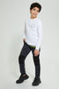 Redtag-Black-C-Biker-Knee-Active-Pant-Joggers-Senior-Boys-9 to 14 Years