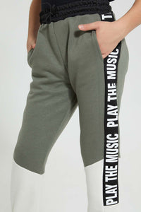 Redtag-Olive-Tape-Active-Pant-Joggers-Senior-Boys-9 to 14 Years