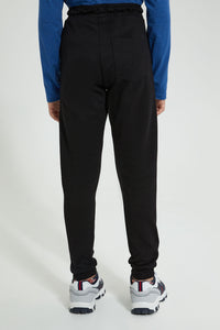 Redtag-Black-Heat-Seal-&-Hd-Print-Active-Pant-Joggers-Senior-Boys-9 to 14 Years