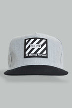 Load image into Gallery viewer, Redtag-Grey-And-Black-Cap-With-Rubber-Patch-Caps-Men&#39;s-
