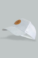 Load image into Gallery viewer, Redtag-Grey-And-White-Cap-With-Pu-Patch-Caps-Men&#39;s-
