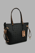 Load image into Gallery viewer, Redtag-Black-Embossed-Tote-Bag-Tote-Bags-Women-
