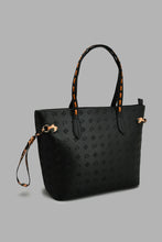 Load image into Gallery viewer, Redtag-Black-Embossed-Tote-Bag-Tote-Bags-Women-
