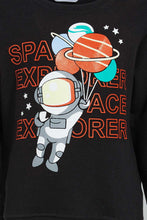 Load image into Gallery viewer, Redtag-Black-Space-Light-Weight-Terry-T-Shirt-Graphic-Prints-Infant-Boys-3 to 24 Months
