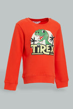 Load image into Gallery viewer, Redtag-Red-Dino-Light-Weight-Terry-T-Shirt-Graphic-Prints-Infant-Boys-3 to 24 Months
